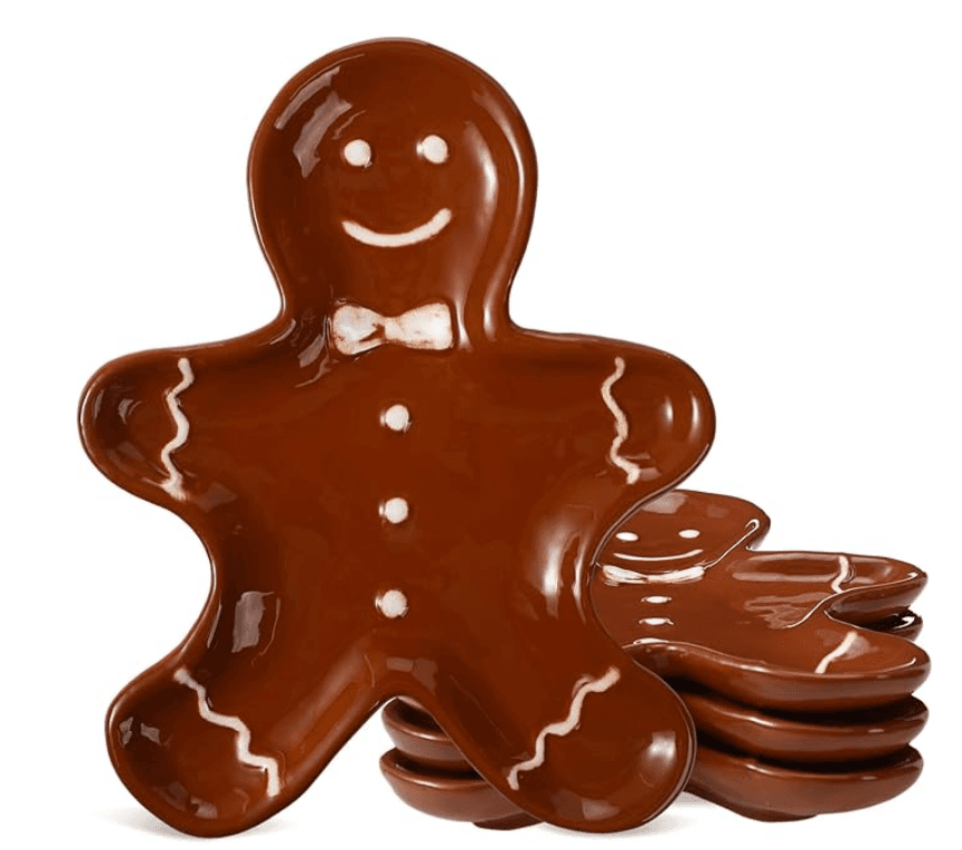 3 Pcs Christmas Gingerbread Plates Xmas Dinner Ceramic Plate