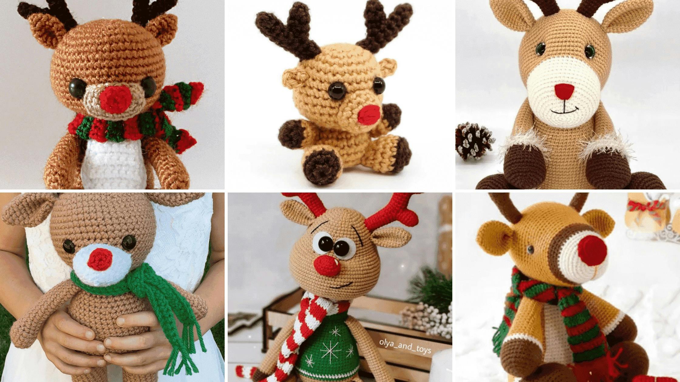 6 Free Crochet Amigurumi Reindeer Patterns