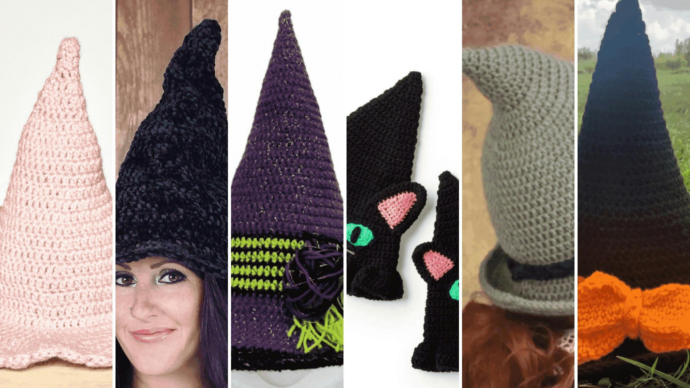 6 Free Crochet Witch Hats for Halloween