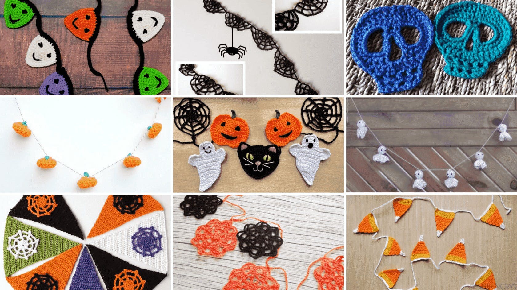 9 Free Crochet Halloween Garlands 