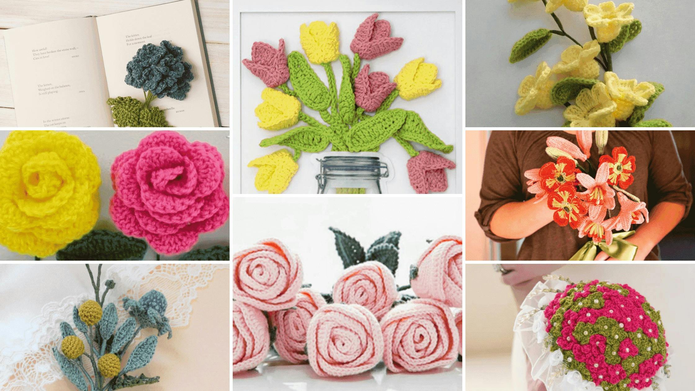 9 Free Crochet Flower Bouquets Tutorials