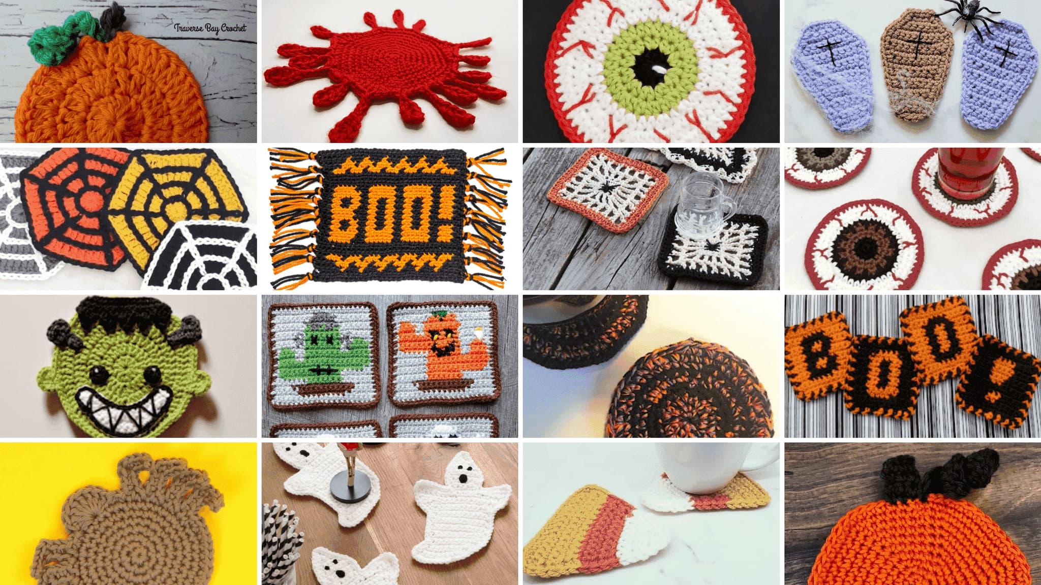 Crochet Halloween coasters